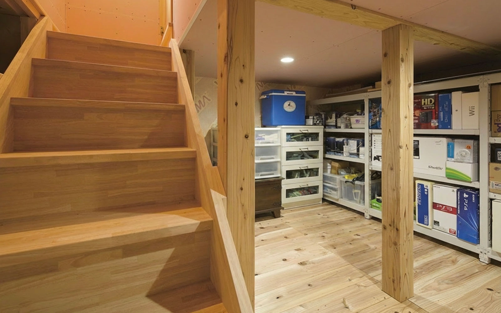 半地下を収納スペースとして使った実例